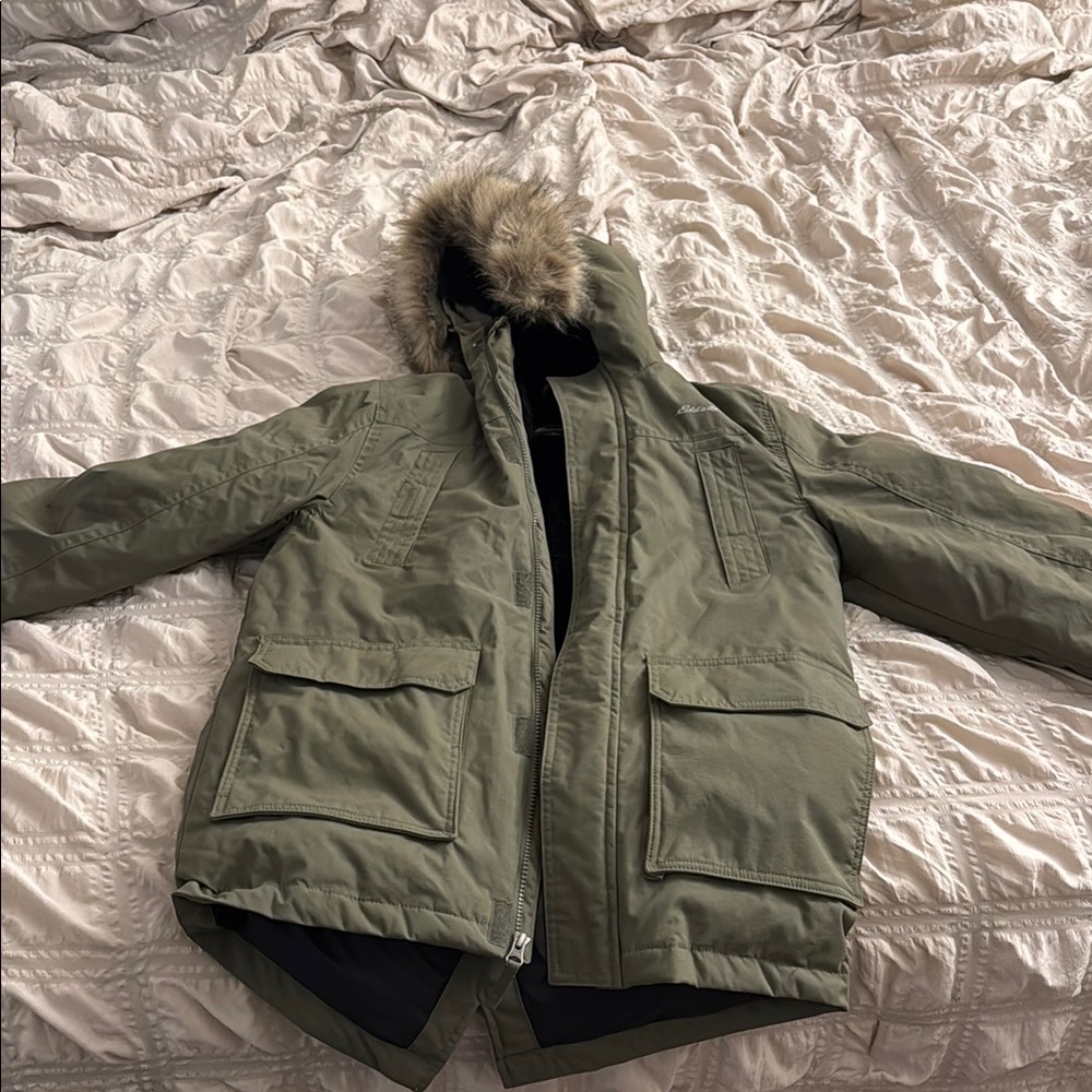 Eddie Bauer Black Faux Fur Coat